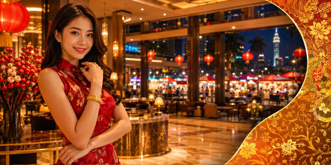 Ilustrasi motif batik Kuala Lumpur menghiasi tema pertaruhan dalam talian Malaysia